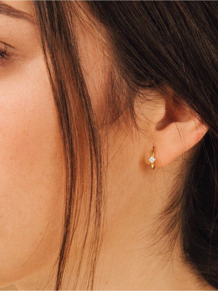 Diamond Huggie Earrings By Caitlyn Minimalist — image 2 of 3